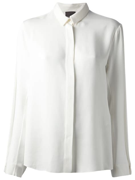 fendi white long sleeve|Fendi white silk shirt.